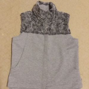The North Face light gray/fur vest
